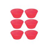 Forma De Silicone P/ Cupcake Redonda Kit 6 Peças Vai Ao Forno