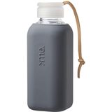 Squireme Y1 Garrafas De Água De Vidro 20 Oz Anthra Charcoal Gray (reutilizável, Tampa Fácil, Manga De Silicone, Tumbler De Beber, Garrafa, Lava-louça