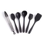 Kit De Utensílios De Silicone Com 6 Peças Preto - Oikos