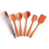 Kit De Utensílios De Silicone Com 6 Peças Laranja - Oikos