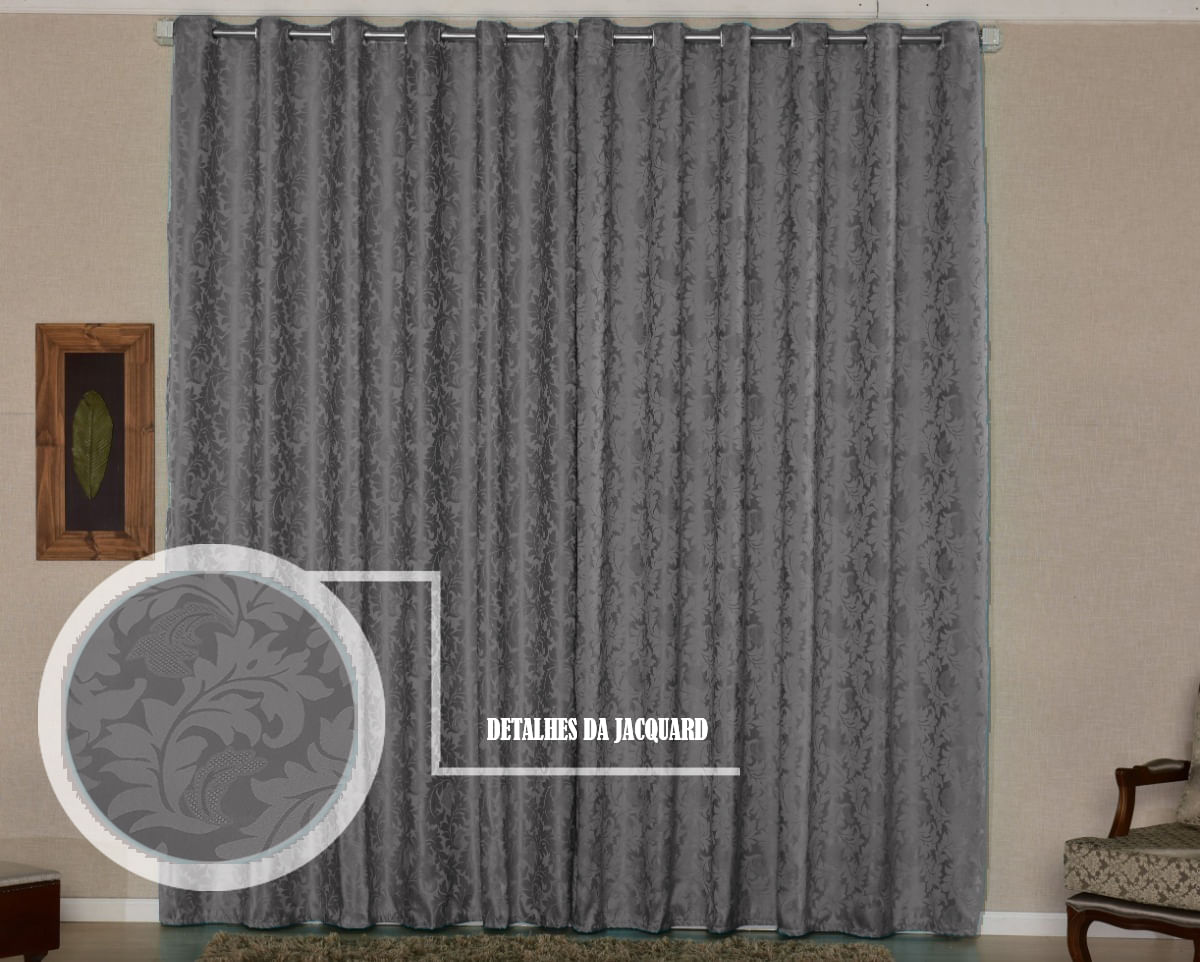 Cortina Sala Ou Quarto Jacquard 2m X 1,80m Semi Blackout