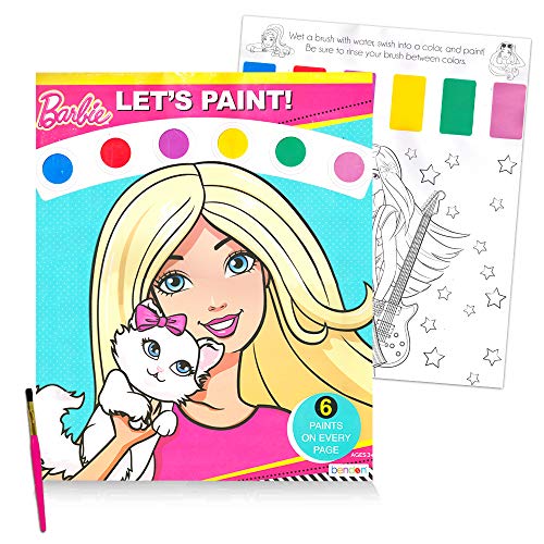 Barbie Paint Com Water Book Set Com Pincel E Mais