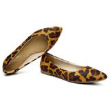 Sapatilha Feminina Animal Print Dia A Dia Estilo Leve Casual Marrom  38