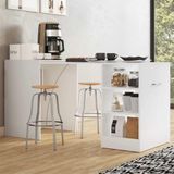 Aparador Com Mesa Dobrável Cantinho Do Café Ibiza Multimóveis Branco