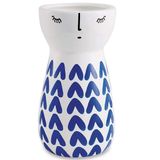 Vaso Em Cerâmica Branco/azul 11277-2