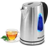 Elite Gourmet EKT-1271 BPA Free Ultimate Electric Chaleira Sem Fio 360° Base, Interior elegante de LED Azul, Função de desligamento automático útil –