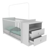 Berço Cômoda c/ Colchão Incluso Meu Bebê Multimóveis Branco