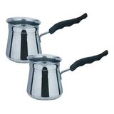 Bule Ibrik Para Café Turco 570ml 2 Peças Em Inox Warmers