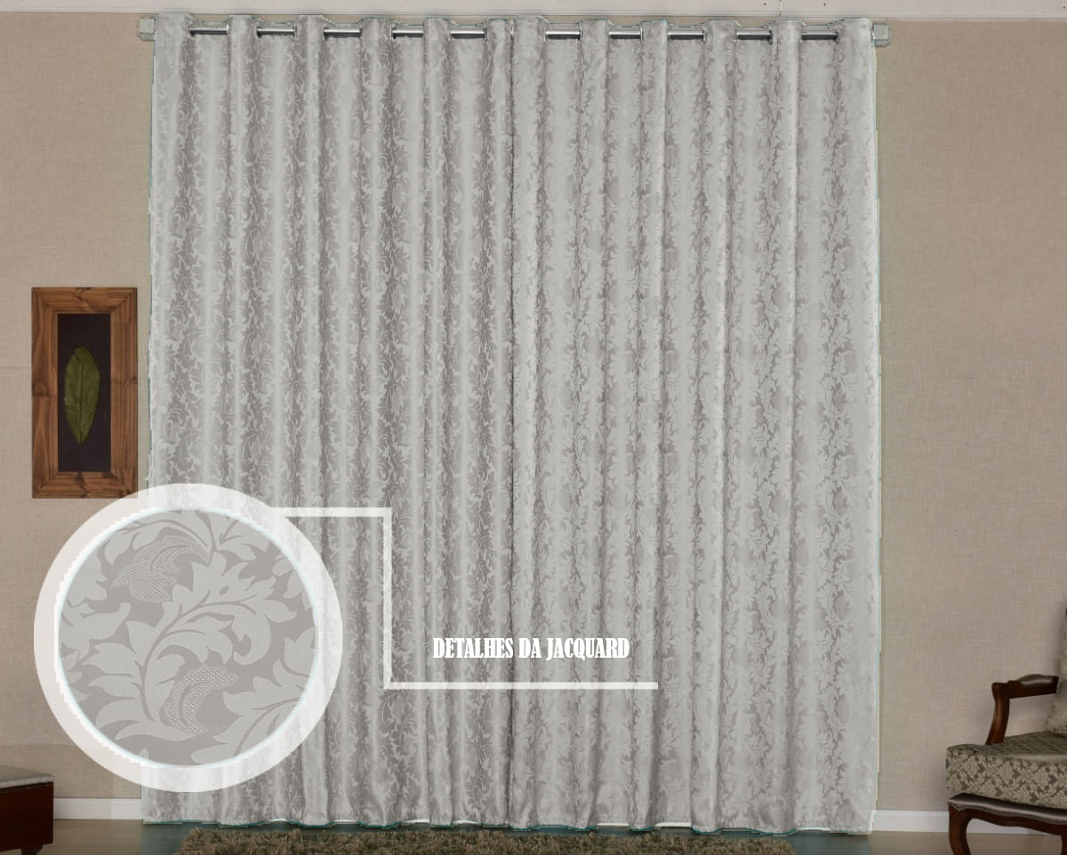 Cortina Sala Ou Quarto Jacquard 2m X 1,80m Semi Blackout