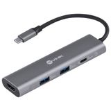 Hub Usb Tipo C / Type C 4 Em 1 Com 2 Usb 3.0 + Hdmi + Tipo C Com Power Delivery (pd) 60w - Hc-4