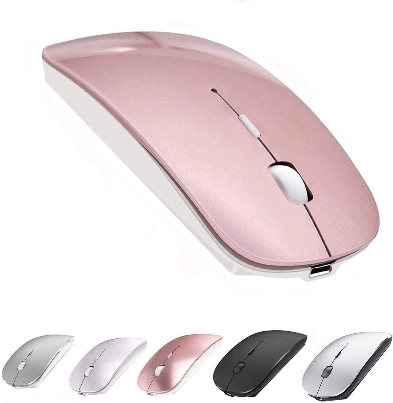 Mouse Sem Fio Recarregável Do Mouse Bluetooth Para Macbook Pro, Mouse Sem Fio Bluetooth Para Laptop Pc Computador (rose Gold)