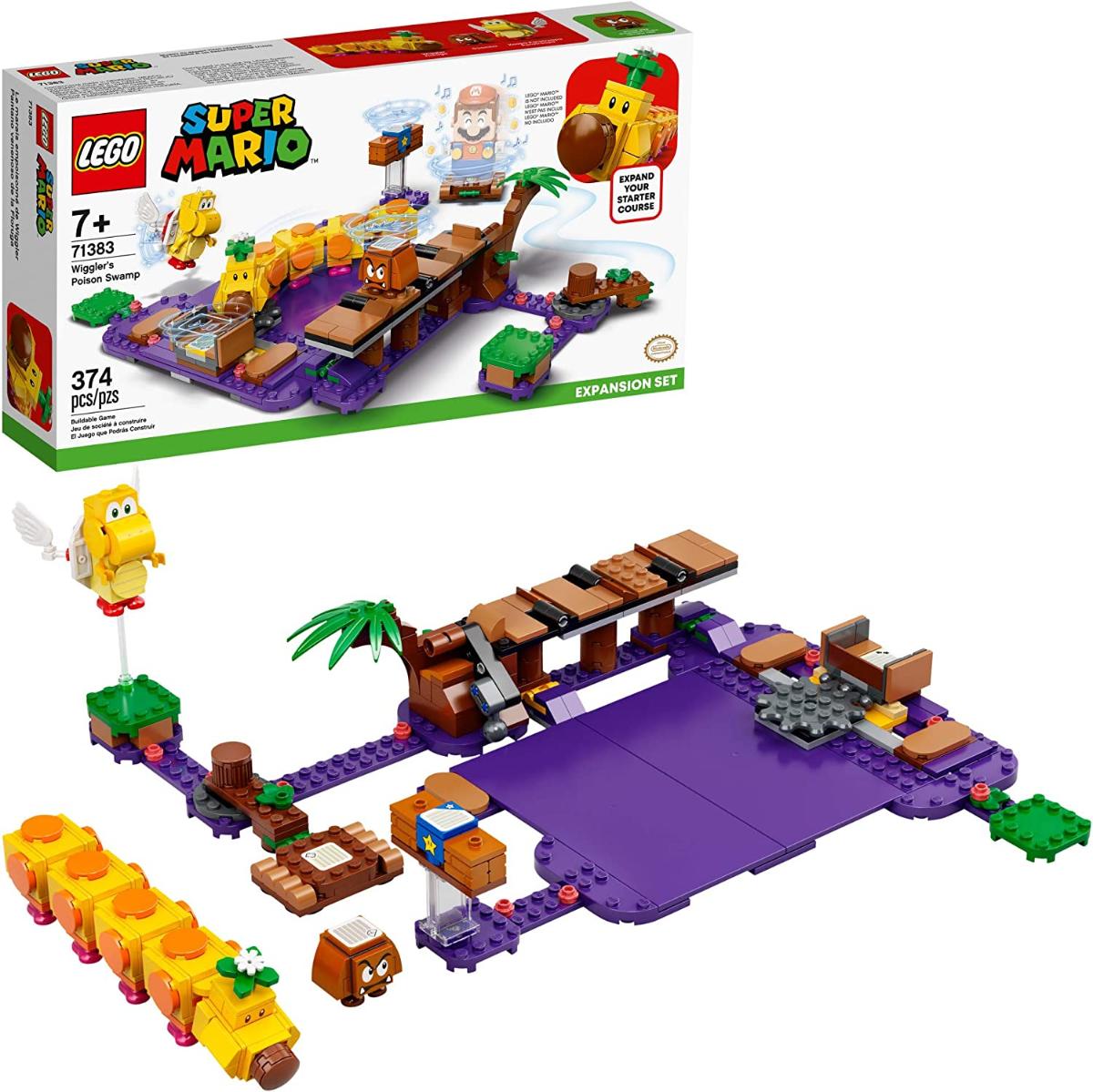 LEGO Super Mario Wiggler's Poison Swamp Expansion Set 71383 Building Kit Playset de brinquedo de presente exclusivo para crianças criativas, novo 202