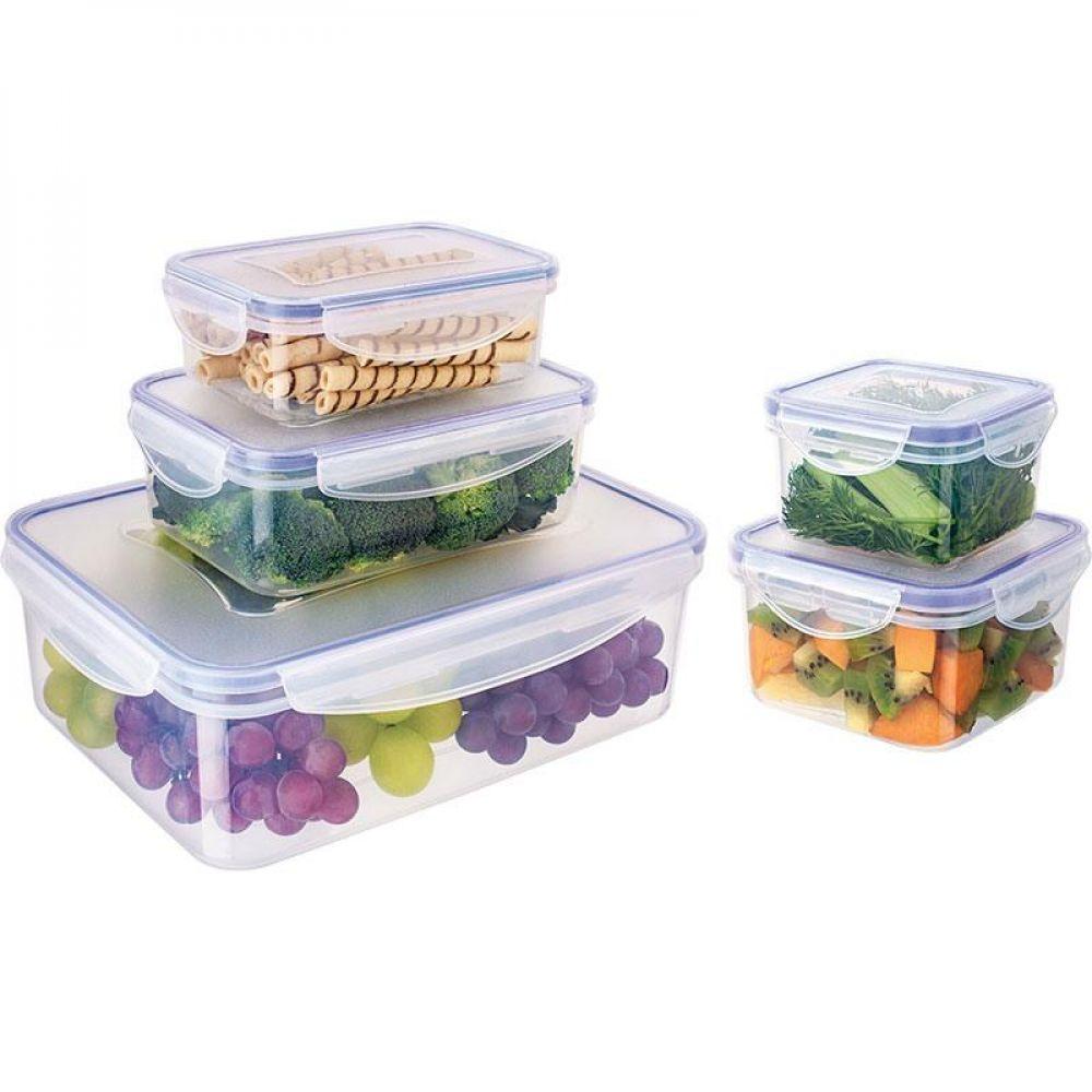 Conjunto De Potes Hermético 5 Peças - Euro Home - Azul