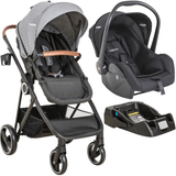 Carrinho De Bebe Com Bebe Conforto Base Kiddo Cosmos Grafite