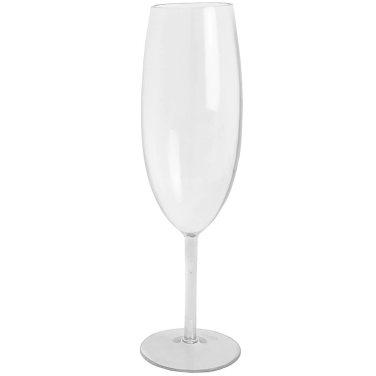 Taça Para Espumante Champagne 280ml Poliestireno Natural Translúcido Ou