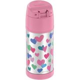 Garrafa Térmica Funtainer F4101 De Aço Inoxidável Kids Garrafa, 12 Onças, Corações