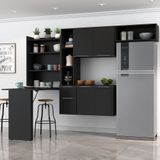 Cozinha Compacta Com Mesa Dobrável Mp2008 Sofia Multimóveis Preta