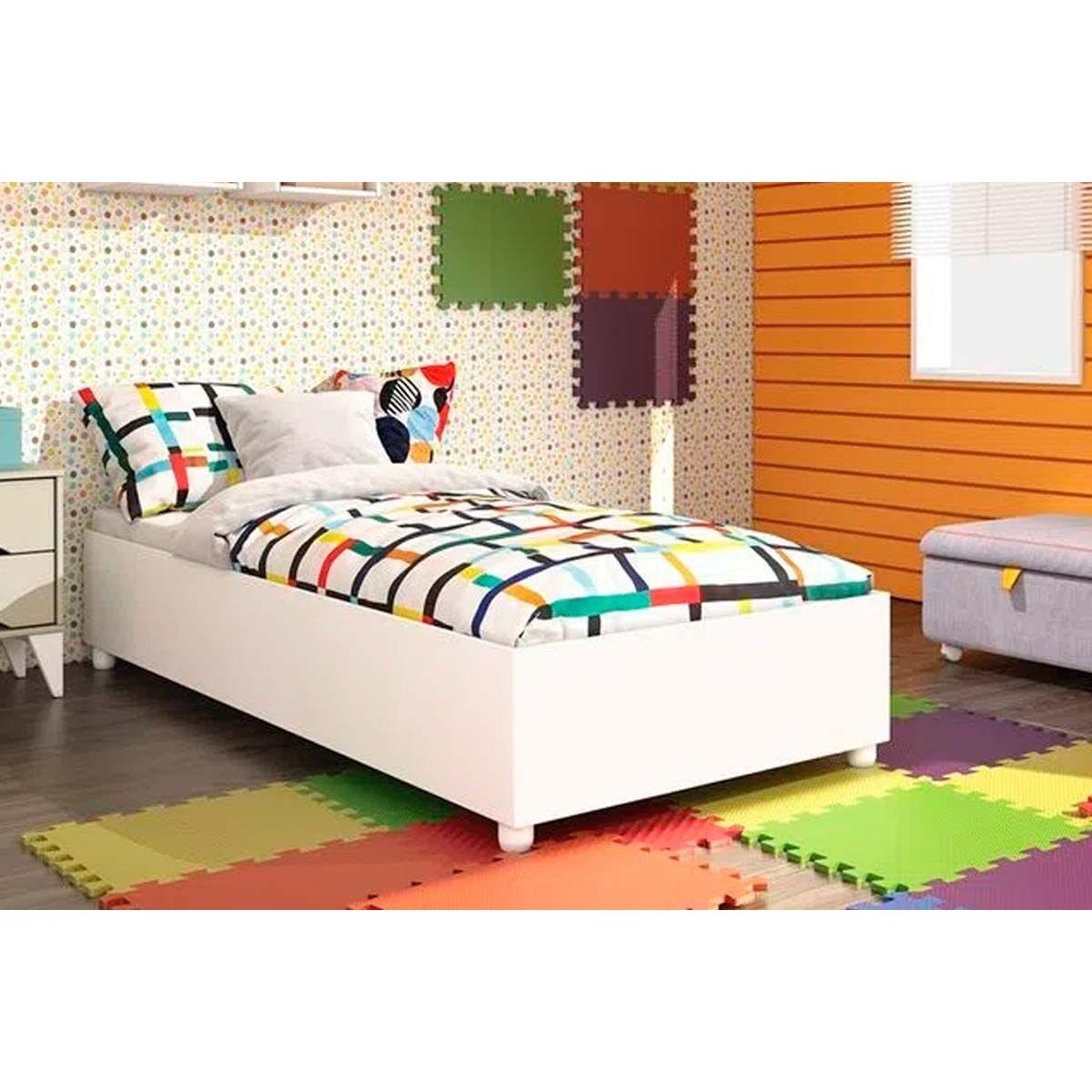 Cama Box De Solteiro Tcil Monaco Branco