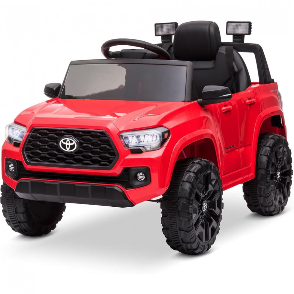 Carro Elétrico Infantil Toyota Tacoma A Bateria 12v Com Mp3, Luzes Led E Suspensão, Kidzone, Vermelho