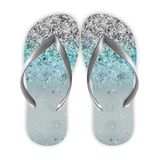 Chinelo Gliter  Azul Gelo e Prata