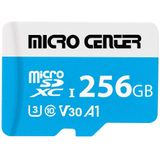 Cartão microcrédito Micro Center Premium 256GB microSDXC UHS-I Cartão de memória Flash C10 U3 V30 4K UHD Vídeo A1 Micro SD Card com Adaptador (256GB)