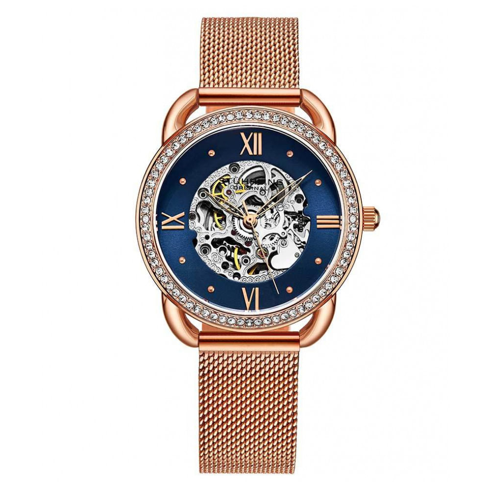 Relogio Feminino Stuhrling 3991m.3 Automatico 36mm, Ouro Rosa