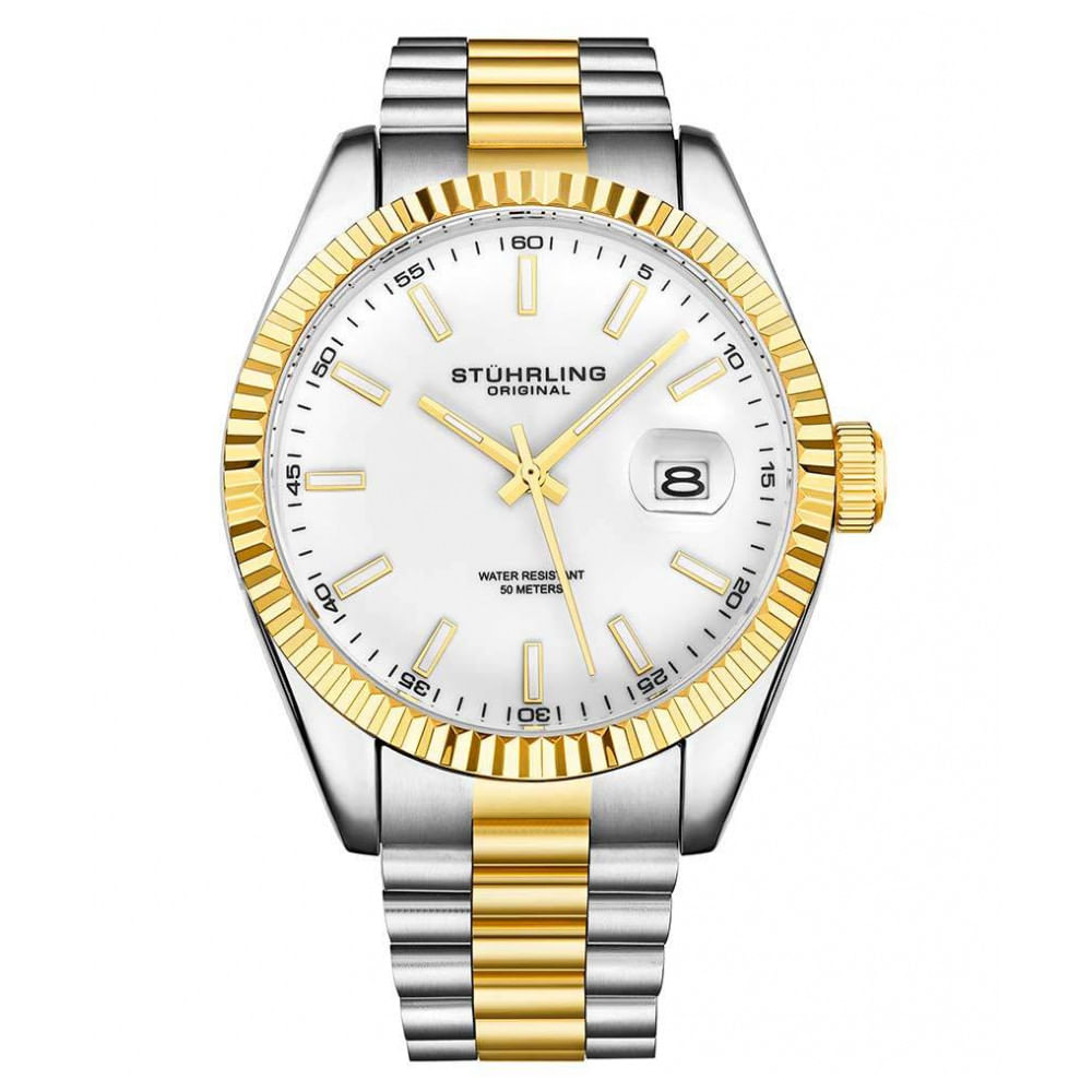 Relogio Masculino Stuhrling Lineage 3935 Quartzo 42mm, Dourado