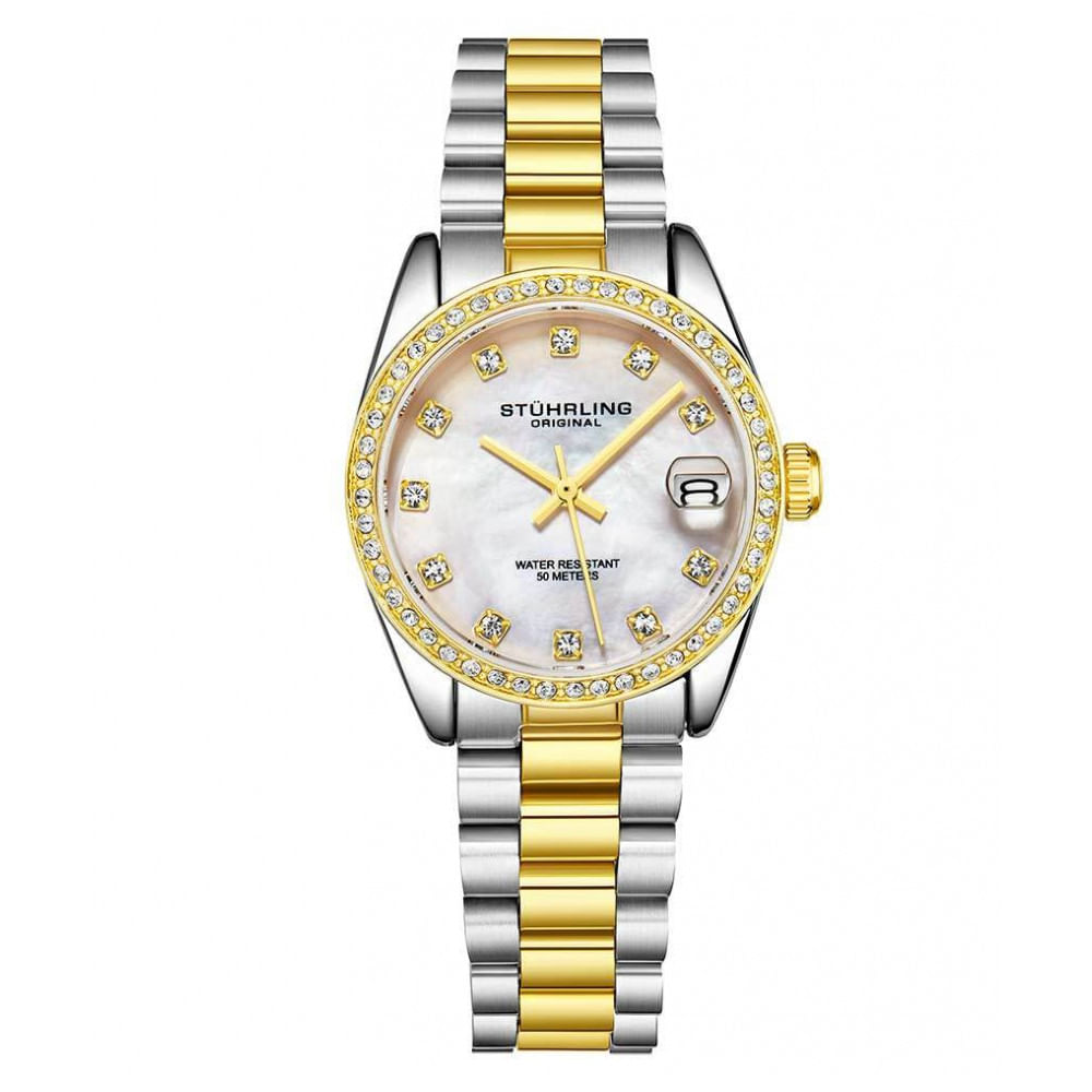 Relogio Feminino Stuhrling 3936.6 Quartzo 31mm, Prata E Dourado Classico