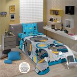 Edredon Dupla Face Microfibra Solteiro Estampado Batman - 1,40m X 2,10m
