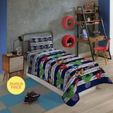 Edredom Dupla Face Microfibra Solteiro Estampado Marvel Avengers - 1,40m X 2,10m