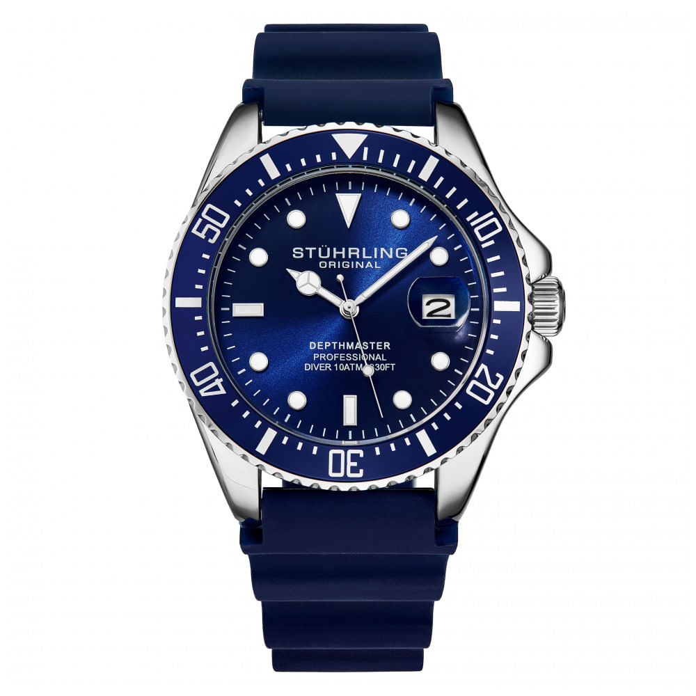 Relogio Masculino Stuhrling Depthmaster Quartzo 42mm, Azul