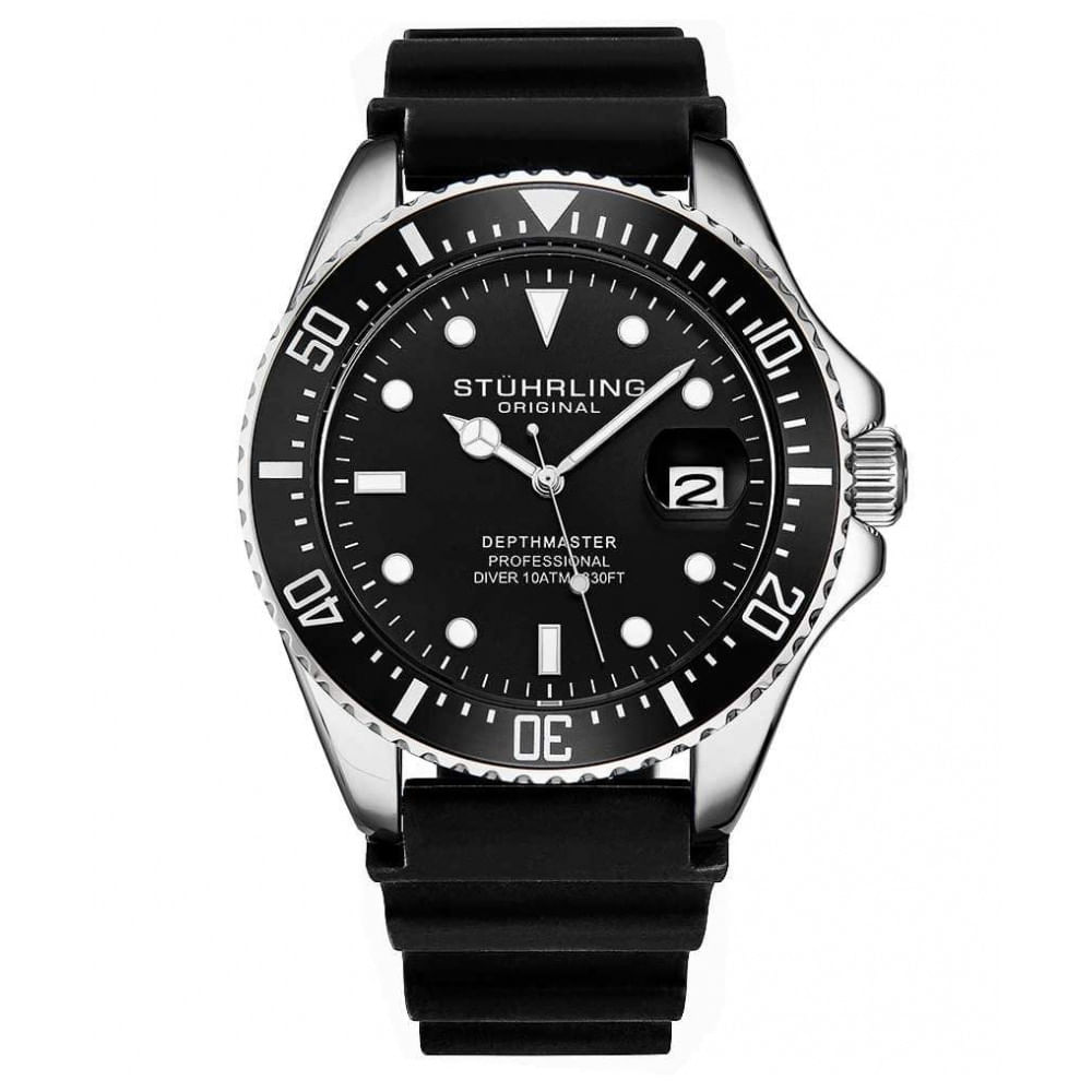 Relogio Masculino Stuhrling Depthmaster 3950r.1 Quartzo 42mm, Preto