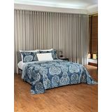 Cobreleito Dupla Face Solteiro Estampado- 1,60m X 2,20m - 2 Peças