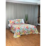 Cobreleito Dupla Face Solteiro Estampado- 1,60m X 2,20m - 2 Peças