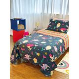 Cobreleito Dupla Face Solteiro Estampado Kids - 1,60m X 2,20m