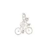 Colar Prata 925 Bike Ciclista Feminino 3cm Para Exercício