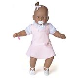 Boneca Meu Bebê Negro Vestido Rosa 60 Cm Estrela