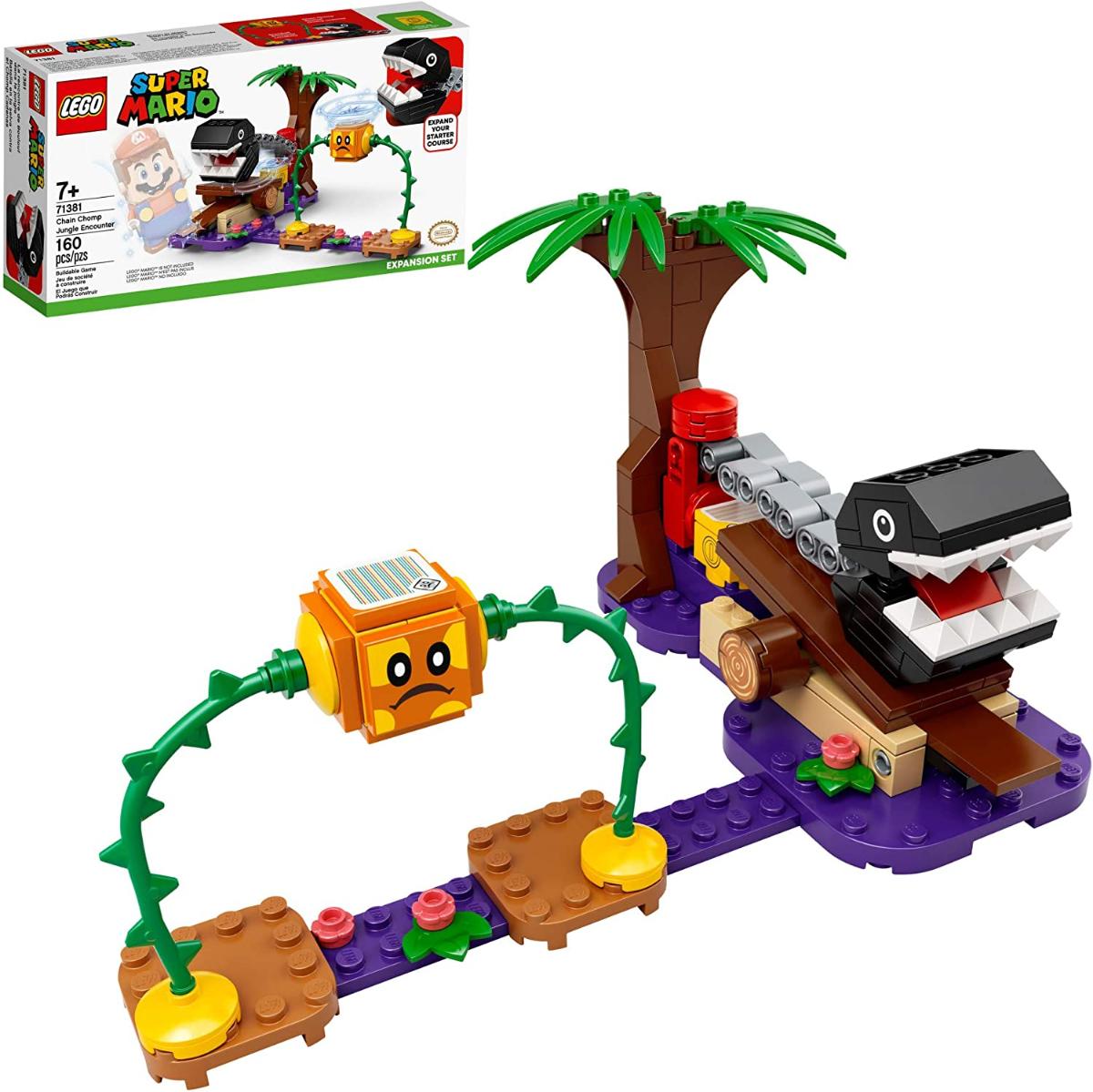 LEGO Super Mario Chain Chomp Jungle Encounter Expansão Set 71381 Kit de construção Brinquedo Colecionável para Crianças Criativas, Novo 2021 (160 Peç