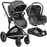 Carrinho Moises Bebe Conforto E Base Kiddo Quantum Melange Preto