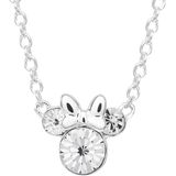 Disney Minnie Mouse Crystal Birthstone Colar de Pingente De Prata Banhado de Prata