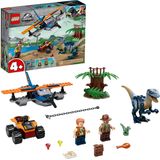 LEGO Jurassic World Velociraptor: Missão de Resgate biplano 75942, Brinquedo de Dinossauro para Crianças Pré-Escolares, Com um Brinquedo de Avião Cons