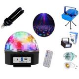 Kit Iluminação Globo Strobo Laser 3 Led De Alta Luminosidade