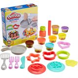 Criaçãos de cozinha play-doh Flip 'n Panquecas Playset 14-Piece Brinquedo de Café da Manhã para Crianças 3 Anos e Até com 8 Cores compostas de modelag