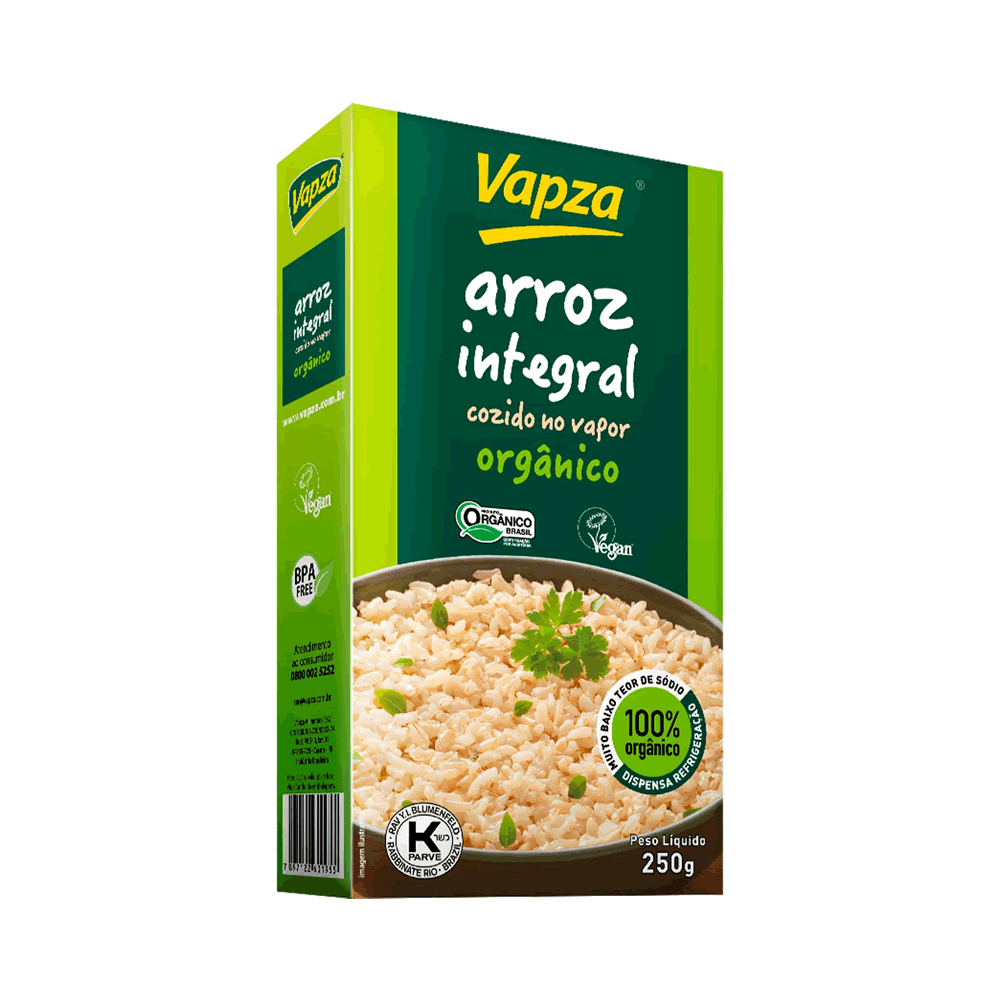 Arroz Integral Orgânico - Vapza - 250g