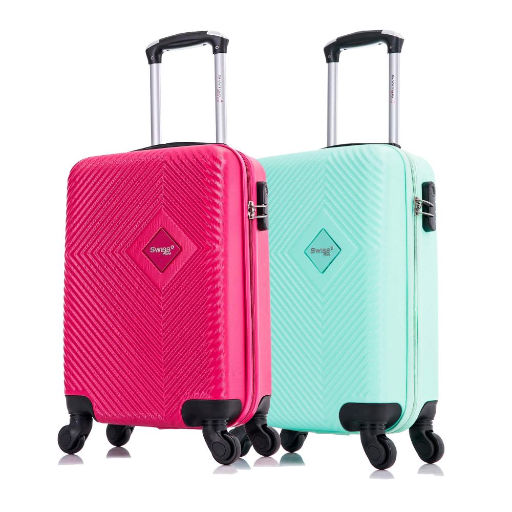 Kit Malas De Viagem Bordo 2 Peças Pink E Verde Zug Swiss Move