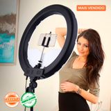 Iluminador Ring Light 12 Led 30cm Profissional Portátil + Suporte Celular De Luz Para Foto + Cabo Usb + Tripe 2m Youtube