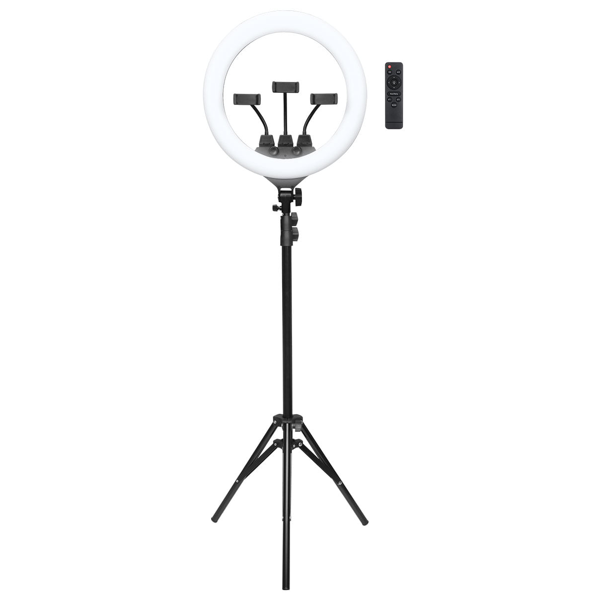 Kit Ring Light Led 46cm 18 Polegadas Com Tripe 2,1 Metros E Suporte Para 3 Celulares Ate 8"" - Rl46