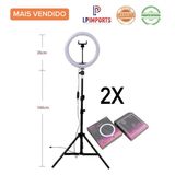 2 Ring Light 12 Polegada Aro Led 30cm  2 Tripe Cabo Usb 2 Suporte Celular Perfeito Video Foto Profissional Make Up Porta