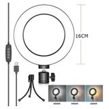 Ring Light De Mesa Iluminador Led Mini Tripé Anel 16cm Usb