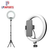 Ring Light Iluminador 12" Led 30cm C/ Grande Tripé 2m Perfeito Foto Profissional Video Make Up Home Office Maquiagem